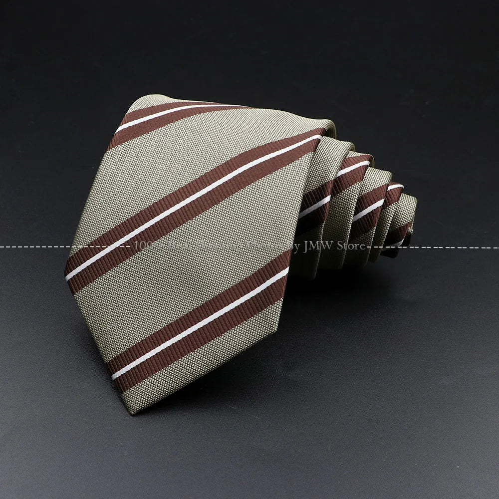 New Design Wedding Men Tie Brown Solid Striped Paisley Flower Neckties Men Business Dropshipping Groom Collar Accessories Gift