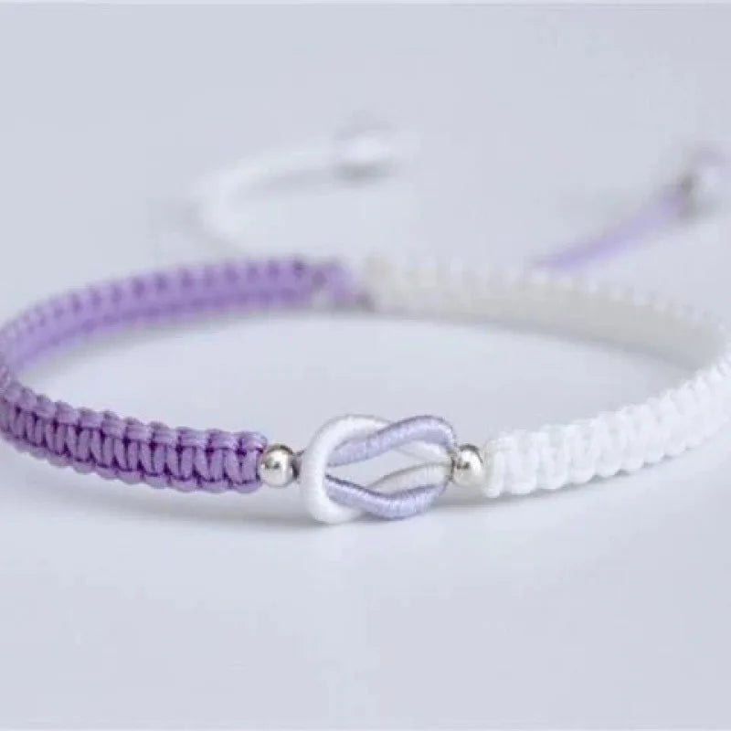 Love Knot Rope Braided Bracelet 'Always Together' Casual Adjustable String Handmade Matching Gift for Her Couple Teens Girls Boy