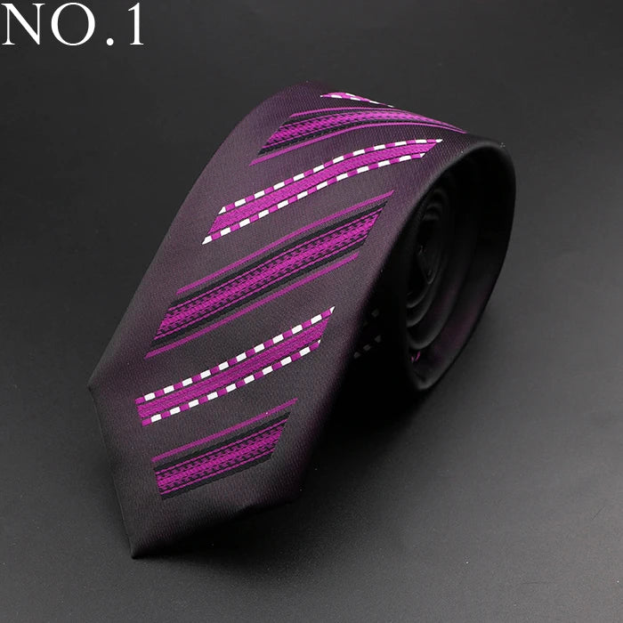 New Skinny 6cm Ties For Men Wedding Dress Necktie Perple Floral Paisley Patchwork Tie Business Slim Shirt Accessory Gift Cravate