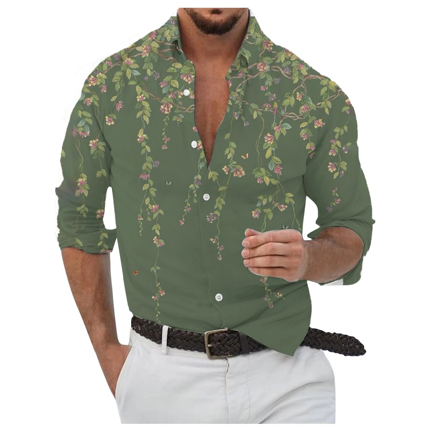 Men's Button Up Shirt Music Notes Collar 3D Print Daily Vacation Long Sleeve Print Clothing Apparel Hawaiian Casual Beach