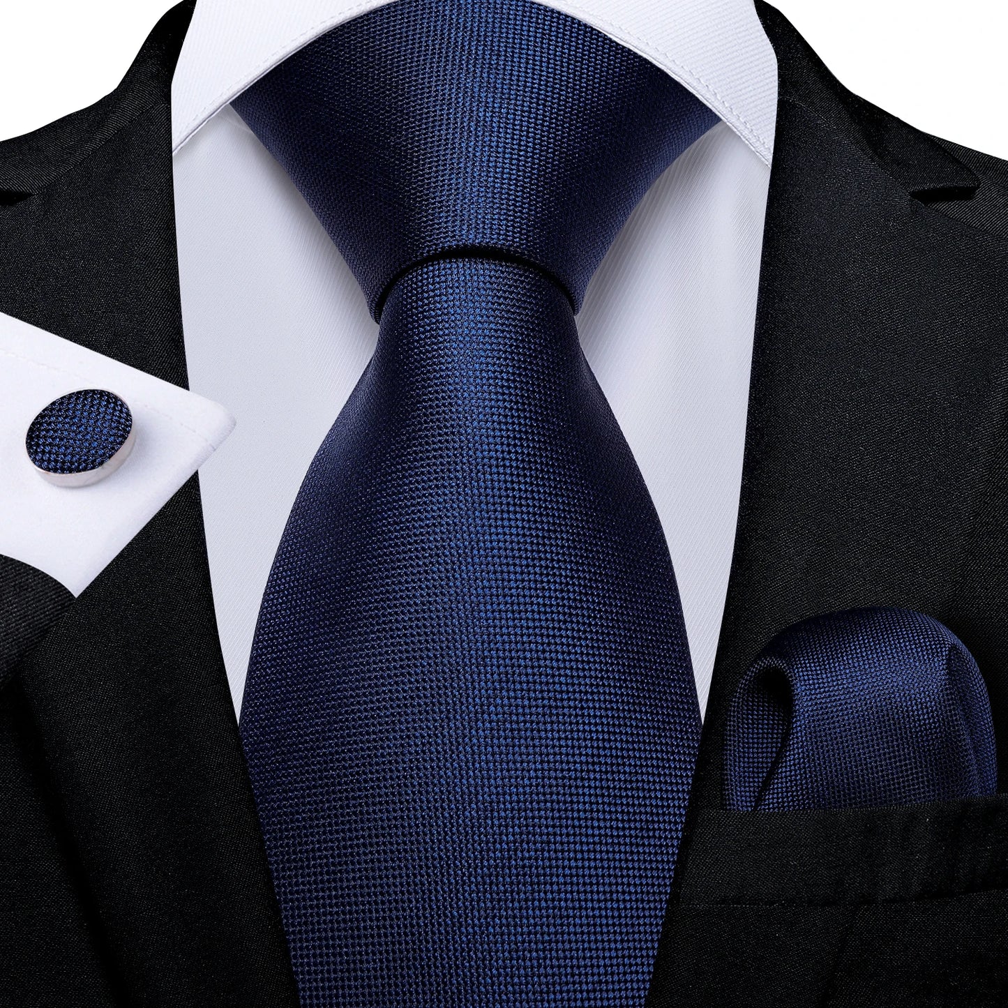 Royal Blue Paisley Plaid Striped Men tie Set with Handkerchief Cufflinks Wedding Prom Groom Accessories Perfect Gift for Men