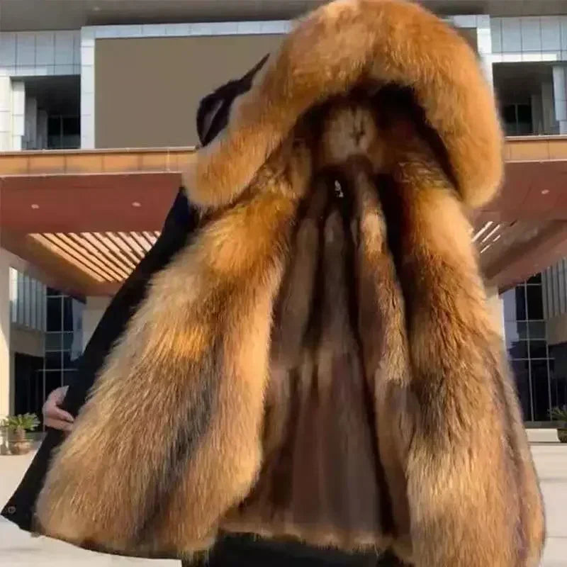 2024 New Casual Winter Men's Down Jacket Fox Fur Men's Coat Coat Men Clothing Coat Winter Jackets Mens Jacket Men Jacket