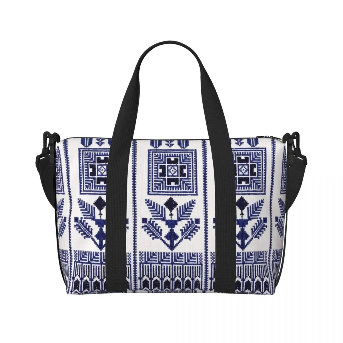 Custom Arabic Calligraphy Name With Palestinians Flag Hand Grocery Tote Shopping Bag Women Large Capacity Beach Gym Travel Bags