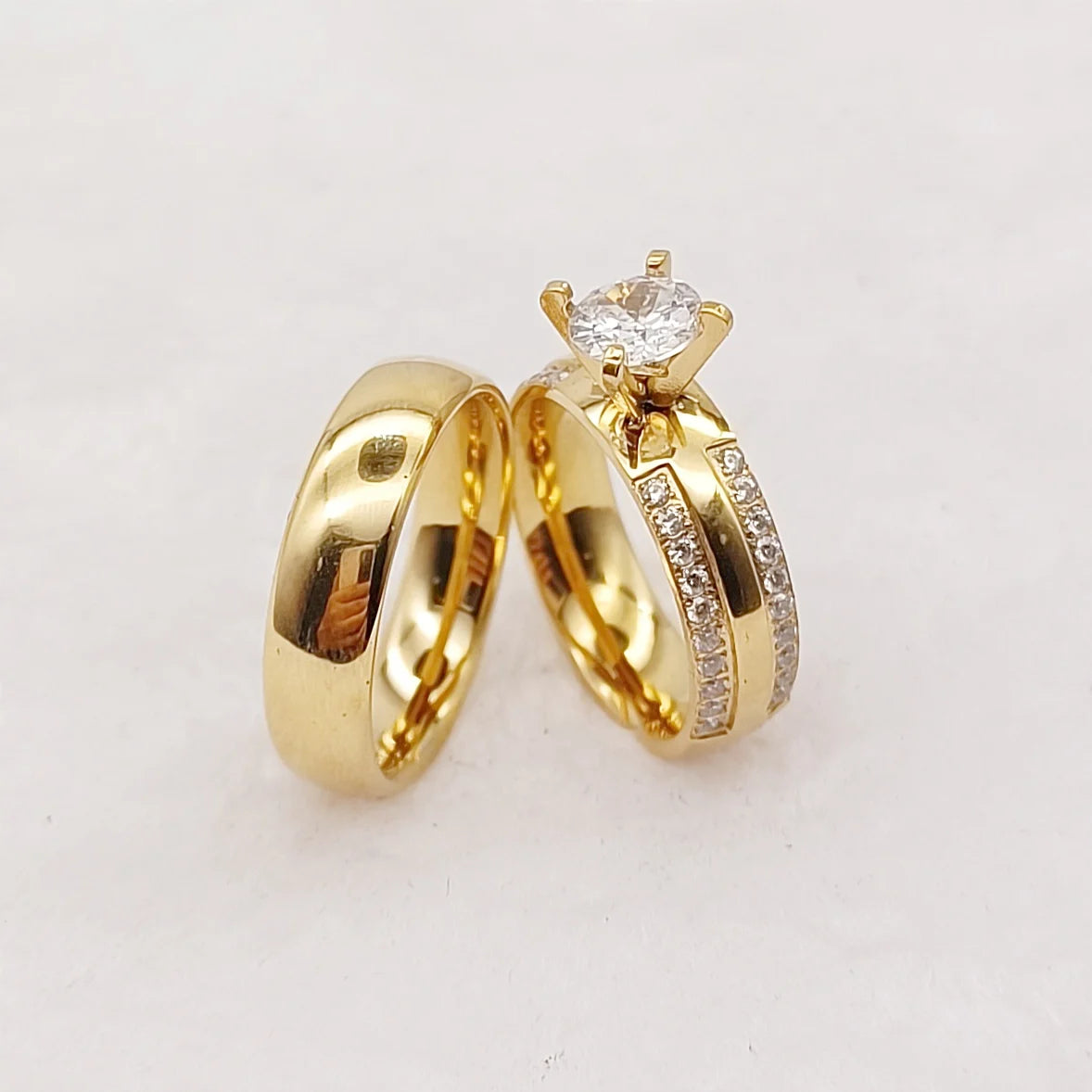 western designer dubai African fine 18k gold plated ladies jewelry cz diamond bridal wedding engagement rings for women girls