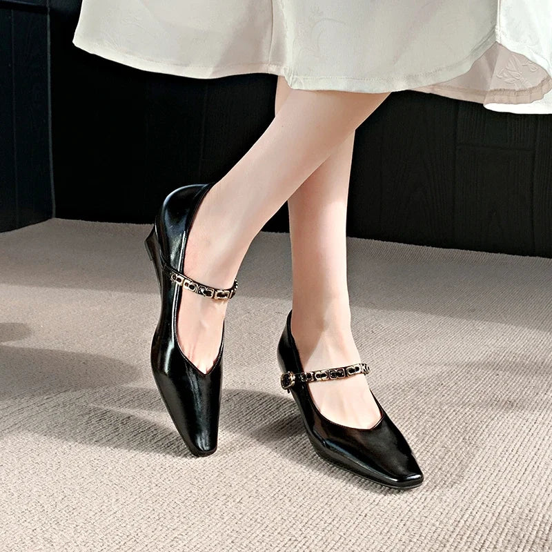 Woman Elegant High-heels 2025 Spring New Fashion French Style Soft Bottom Anti-slippery Versatile Chic Wedding Princess Shoes