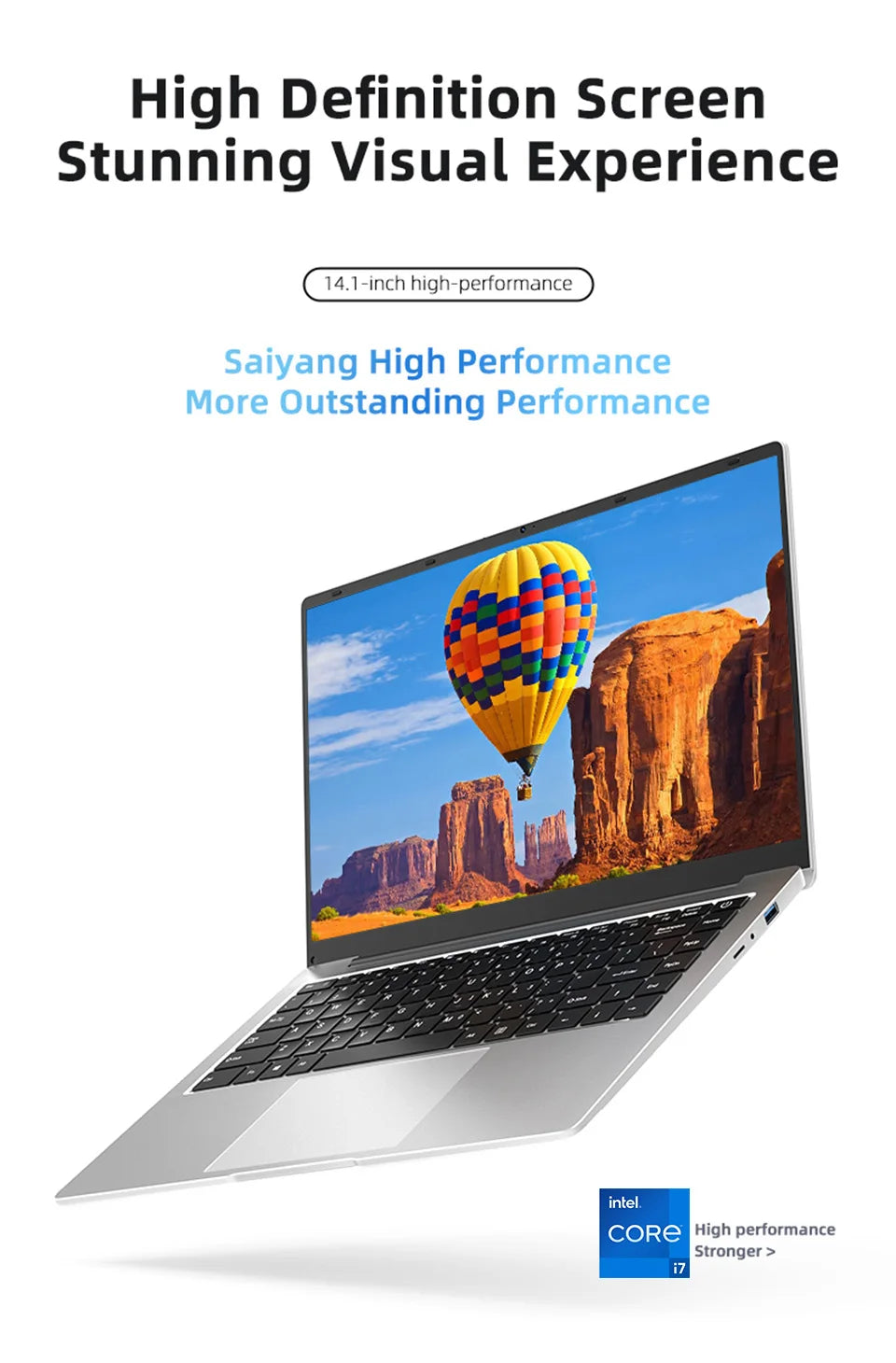 Windows 11 14.1 inch Laptop Computer intel i7 7500U Intel A3950 Laptops 1080P 12GB DDR4 1TB 2TB SSD Portable i7 Laptop Notebook