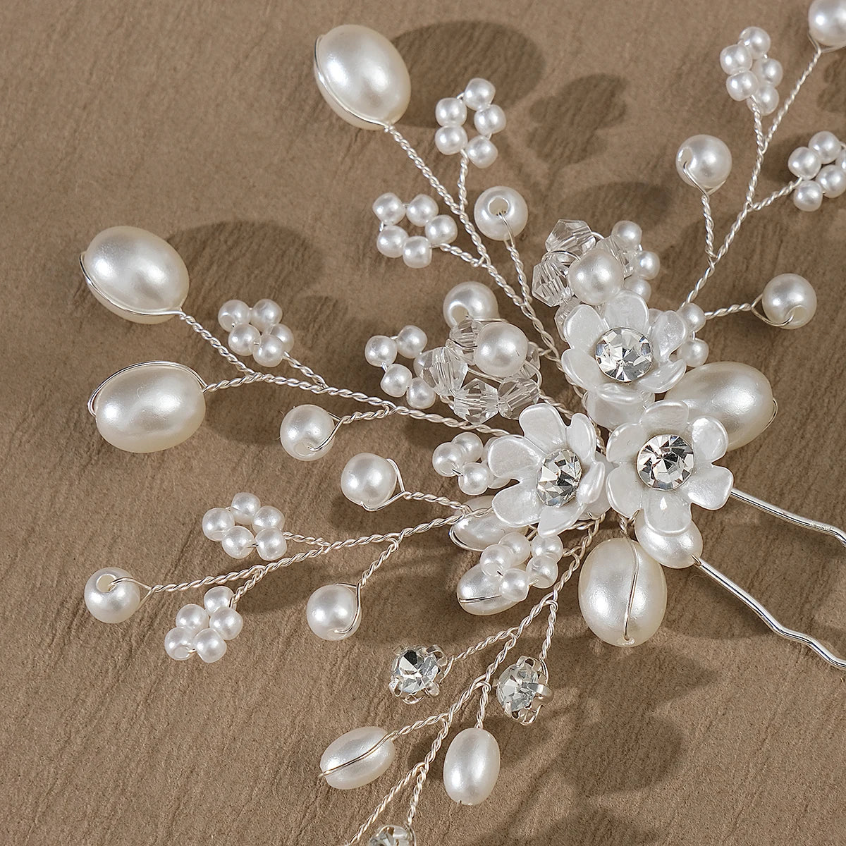 Fashion Pearl Rhinestone Flower Hair Pins barrette Bride Wedding Jewelry Accessories Hair Clips Headpiece For Women