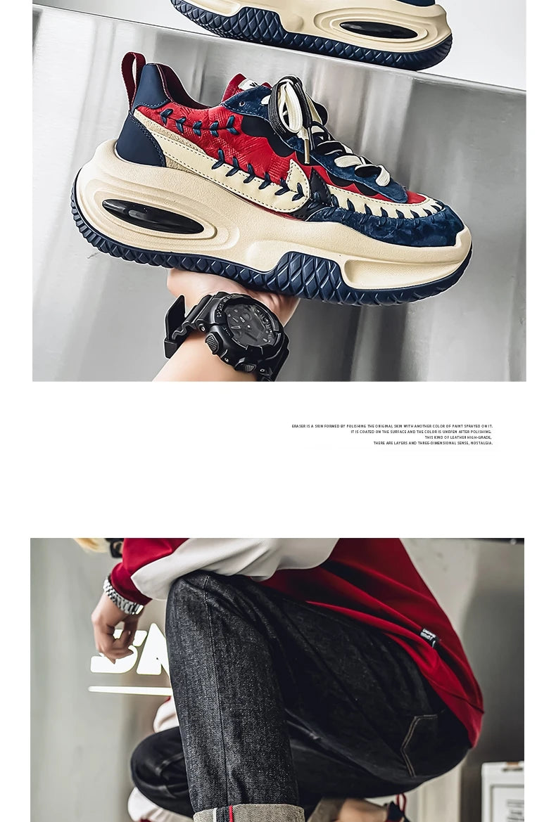 Men's Sneakers Thick Bottom Casual Sneaker Shoes for Men Wear-resistant Apring and Autumn Soft and Comfortable Fashion Non-Slip