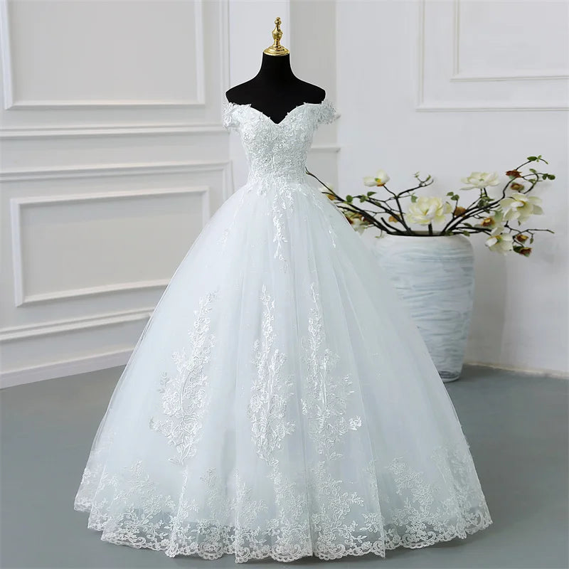 Customized Color Sweet 16 Dress Pink Off Shoulder Plus Size Vestido De Noiva Purple Quinceanera Dress Ball Gown Flower Women