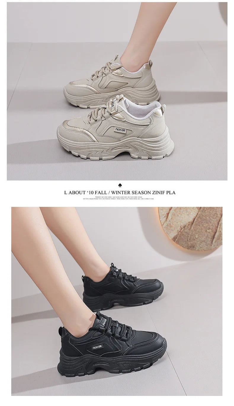 Sneakers for Women Autumn New Style, Korean Version Versatile Thick-Soled Single Shoes, Sports Shoes Running Casual Shoes