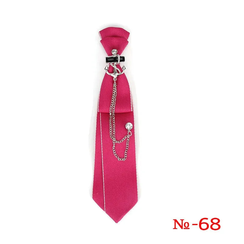 Retro Fabric Ribbon Rhinestone Black Bow Tie Collar Bowkont Cravat School Girl Boys Gifts for Women Clothing Jewelry Accessories