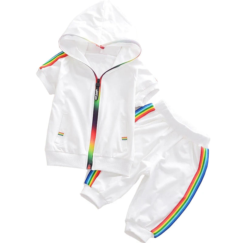 New Summer Baby Girl Clothes Boys Clothing Children Fashion Hooded Shirt Shorts 2Pcs/Sets Toddler Casual Costume Kids Tracksuits