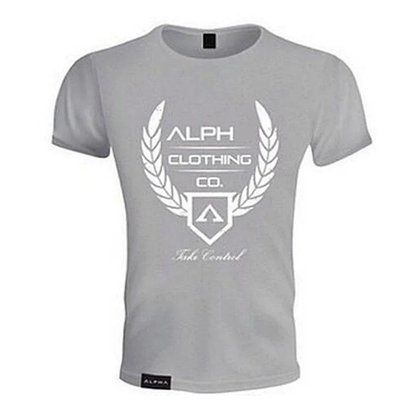 Men's Summer Skinny Short Sleeve Casual T-Shirt Male Gym Fitness Sport Running Workout Tight Tee Cotton Tops Sweatshirt Clothing