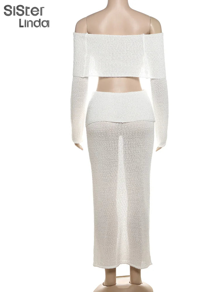Sisterlinda Summer Release Junior Sexy Floor-Length High Street Skirt Suit W24S52557 Girl White Waist Exposure Fishtail Skirt