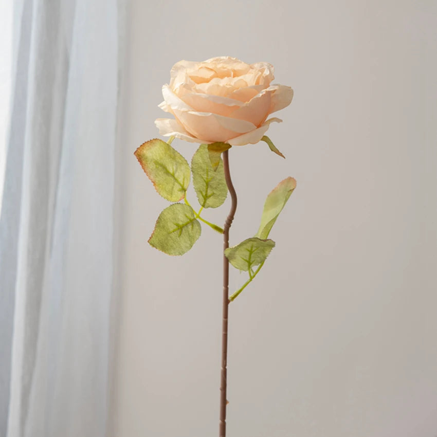 Artificialflower Caramel Rose High Quality Garden Courtyard Wedding Bride Bouquet Wreath Home Table Vase Festival Diy Gift Decor