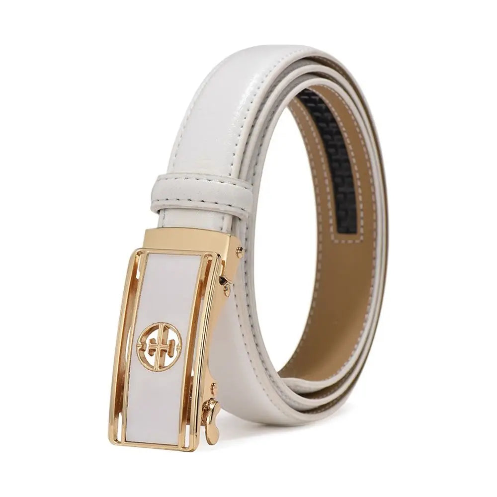 Casual Elegant Luxury Famous Designer Genuine Leather Belt Ladies Dress Belts Pants Bands Automatic Buckle Waistband