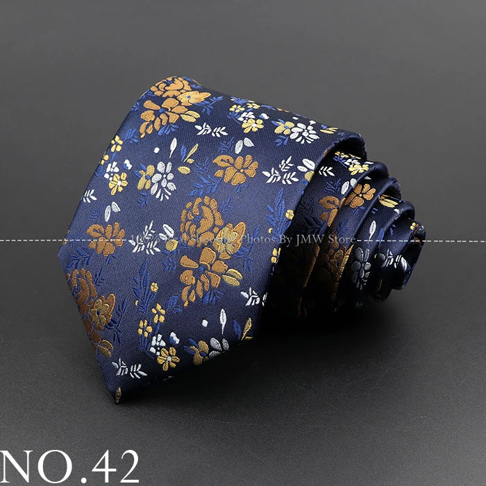 New Design Wedding Men Tie Brown Solid Striped Paisley Flower Neckties Men Business Dropshipping Groom Collar Accessories Gift