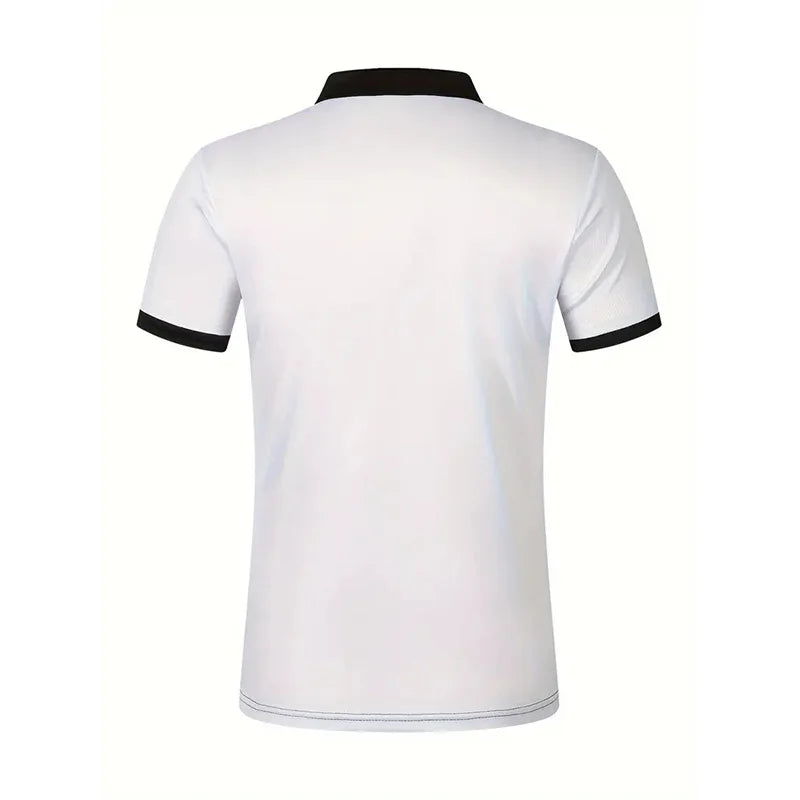 Summer Men's Short sleeved Polo Shirt Business Casual Collar T-shirt Plus Size Breathable Top European and American Plus size