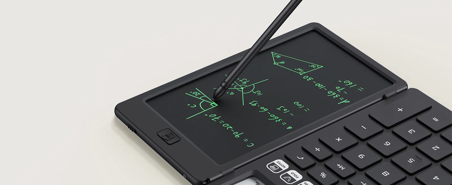 Upgraded Basic Calculator with 6.5 Inch Notepad Standard Calculator Pocket 12 Digits Function 2 in 1 Portable for School Office
