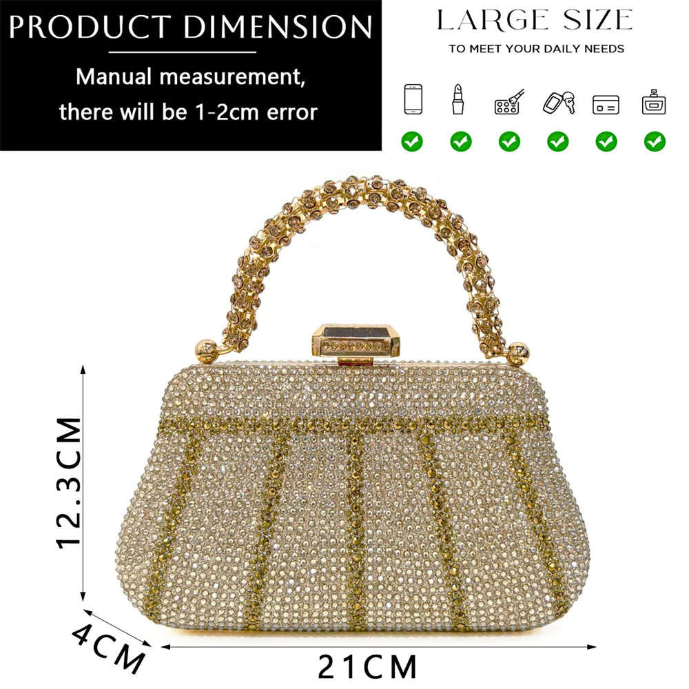 Venus Chan 2024 Special Design High Quality Orange Color African Women Shoes and Bag Set with Shinning Crystal for Wedding Party