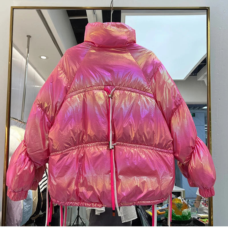 2025 Female Winter Waterproof Long Parkas Cotton Padded Jacket Women Hooded Thick Warm Snow Coat Fashion Oversized Outerwear