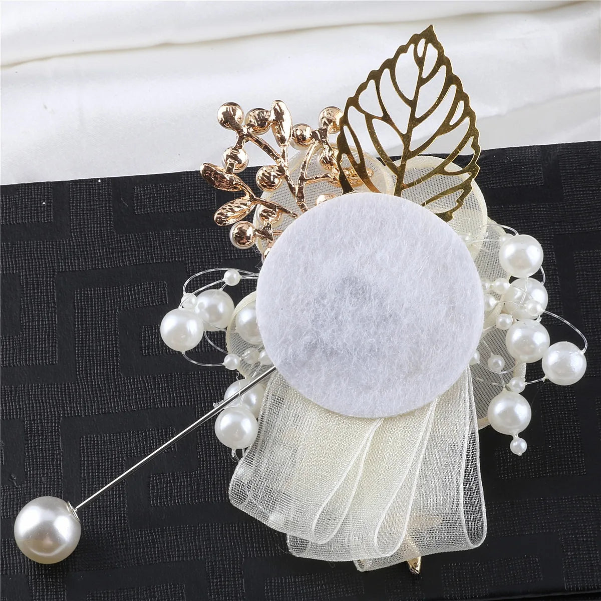 Artifical Rose Flowers Pearl Beaded Wrist Flower Ivory Flowers Bridesmaid Mensuit Marriage Wedding Accessories