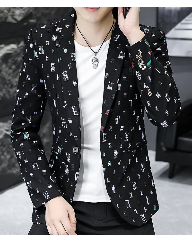 2024 Autumn Suit Men's Youth Slim Fashion Handsome Trend with Korean Version of A Small Suit Formal Single West Coat M-4XL