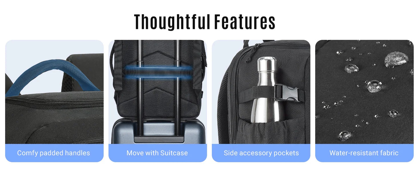 LIGHT FLIGHT Travel Backpack for Men TSA Large Airplane Cabin Backpack Lightweight Waterproof Laptop Backpack Urban Style
