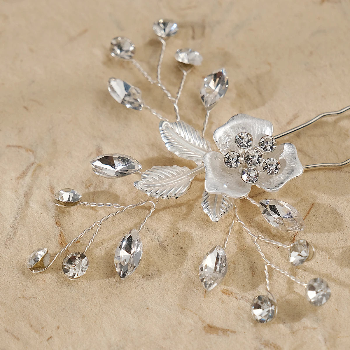 Fashion Pearl Rhinestone Flower Hair Pins barrette Bride Wedding Jewelry Accessories Hair Clips Headpiece For Women