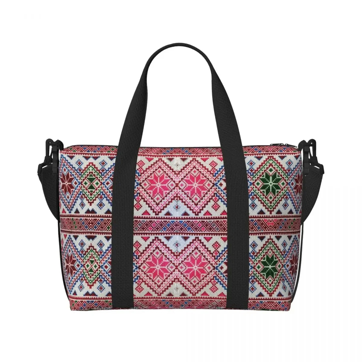 Custom Arabic Calligraphy Name With Palestinians Flag Hand Grocery Tote Shopping Bag Women Large Capacity Beach Gym Travel Bags
