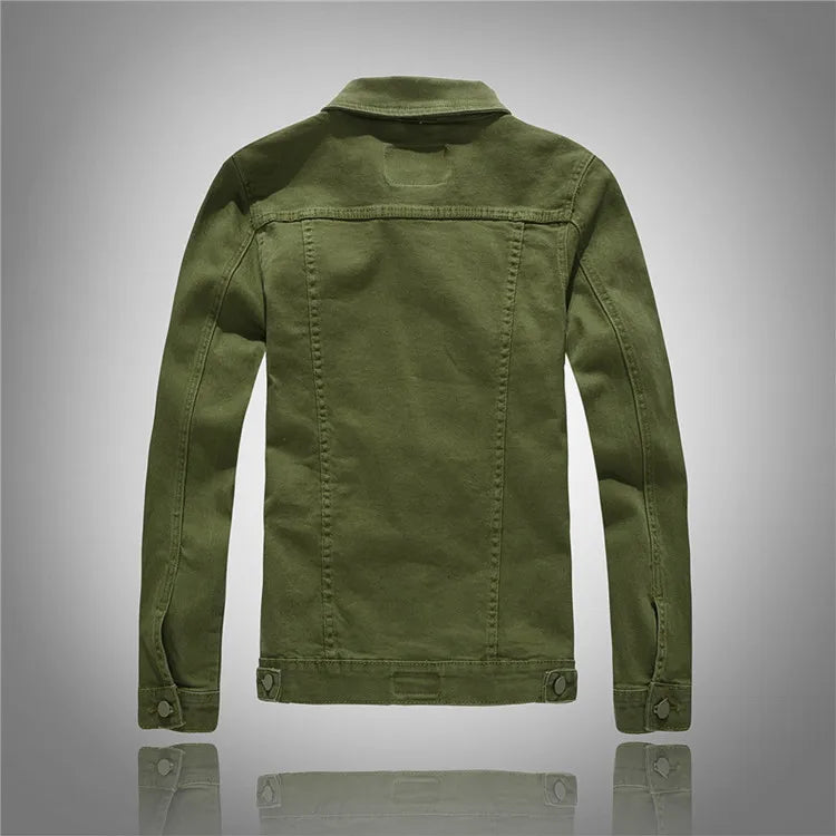 Men Pink Denim Jackets Outwear Slim Fit Denim Coats New Fashion Male Cotton Casual Jeans Jackets Streetwear Jean Coats Size 4XL