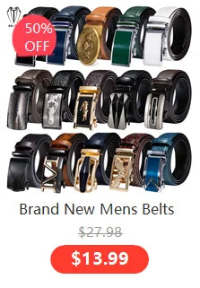 High Quality Mens Belts Black Brown Blue White Green Leather Straps Casual Gold Automatic Buckles Waistband Belt for Men Wedding
