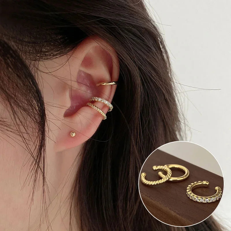 Cute Clip Earrings Female Buckle Ear Cuff No Piercings Fake Cartilage Ear for Women Delicate 2023 Fashion Jewelry Accessories