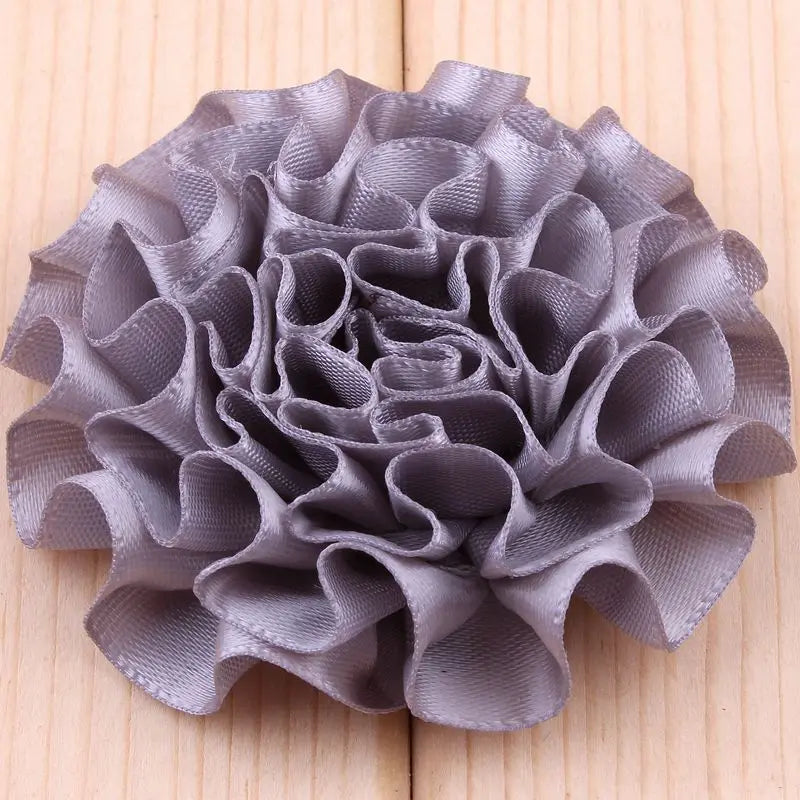 10PCS 5.5CM Satin Artificial Lace Fabric Wedding Dress Chiffon Flowers Bride Clothes Headwear Decoration