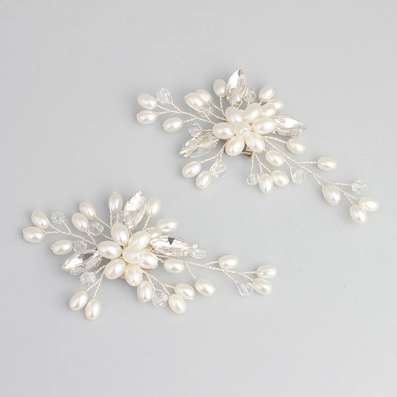 Newest Shinning Rhinestone Shoes Clip Metal Wedding Accessories Crystal Pearl Luxury Shoe Buckle Decorations Gift For Women
