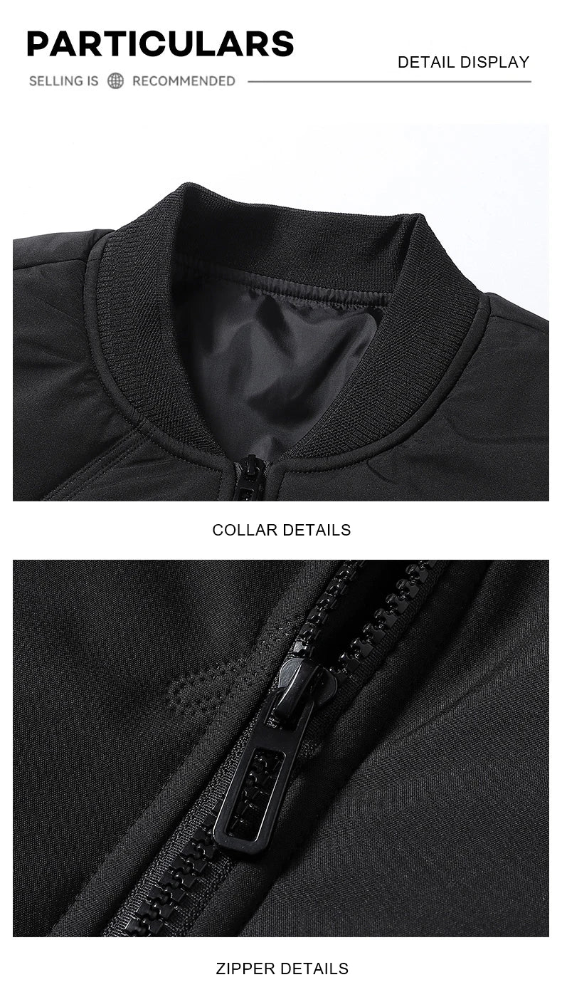 Men's Jacket Autumn Winter Thickened Warm Comfortable Breathable Casual Coat Outdoor Solid Color Windproof Zippered Jacket