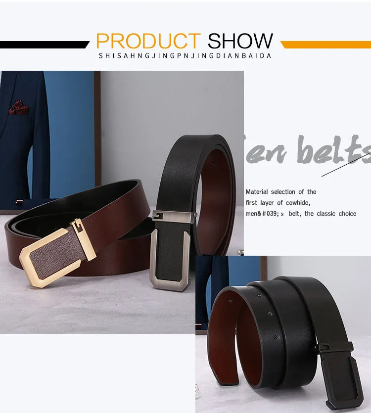 Men Belts Genuine Leather Bussines Fashion Designer Belt Luxury Casual Brand Waistband High Quality Belts for Men Strap HQ239