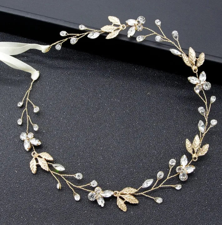 Bridal Bridesmaid Flower Girls Diamante Crystal Pearl Headband Rhinestone Wedding Prom Tiara Women Hair Accessories