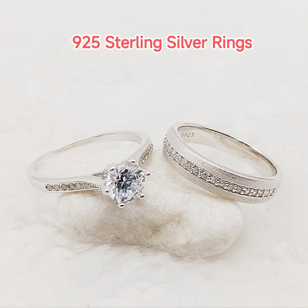 Ladies Stackable Cz Diamond Wedding Engagement Rings Bridal Sets For Girl women 24k Gold Plated Jewelry Love commitment alliance