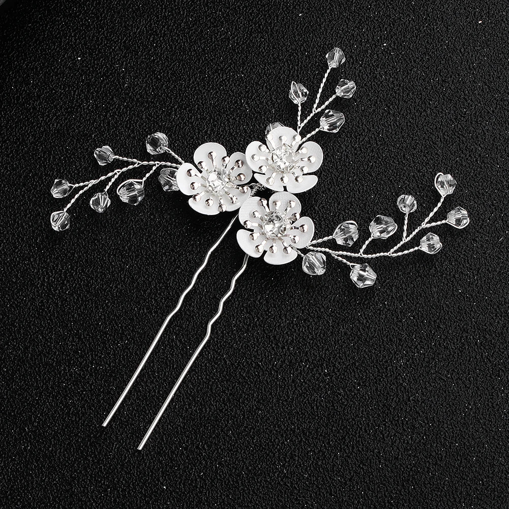 Fashion Pearl Rhinestone Flower Hair Pins barrette Bride Wedding Jewelry Accessories Hair Clips Headpiece For Women
