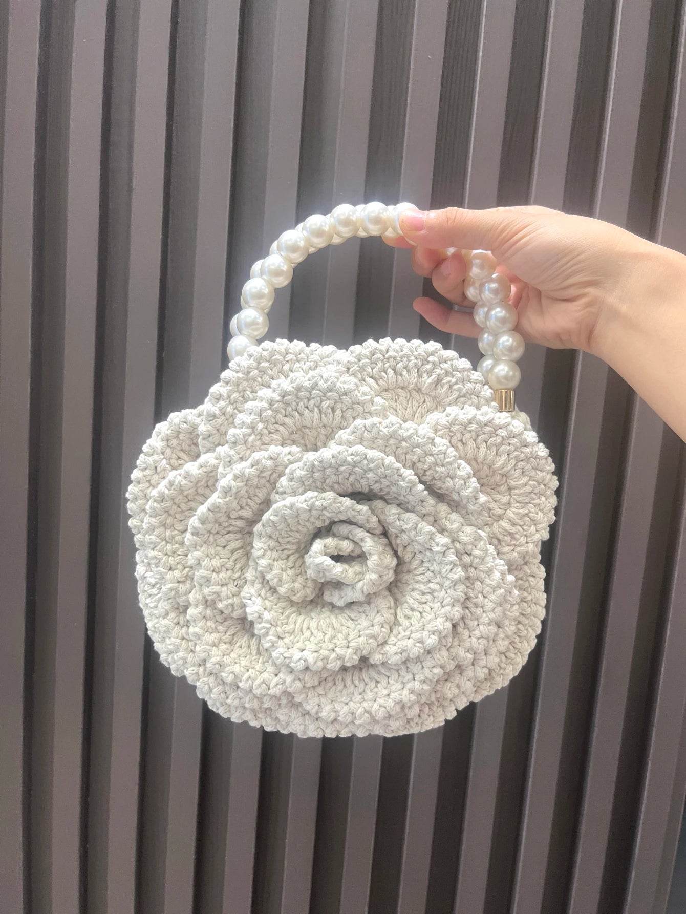 handmade Crochet flower shape Evening clutch Bag Purses and handbag luxury Designer banquet bag Women's bag