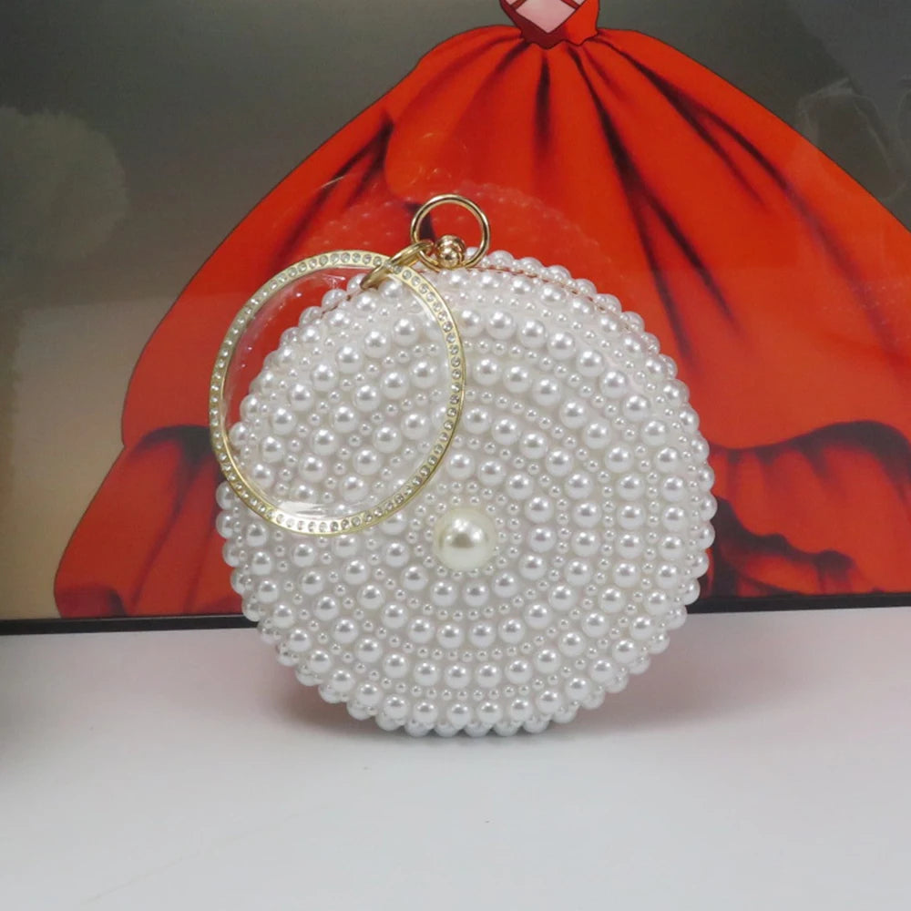 2024 New Arrival Hademade White Sandals Bridal shoes bag set woman Big Pearl Girls fashion Sandals party Shoes Fashion Thin Heel