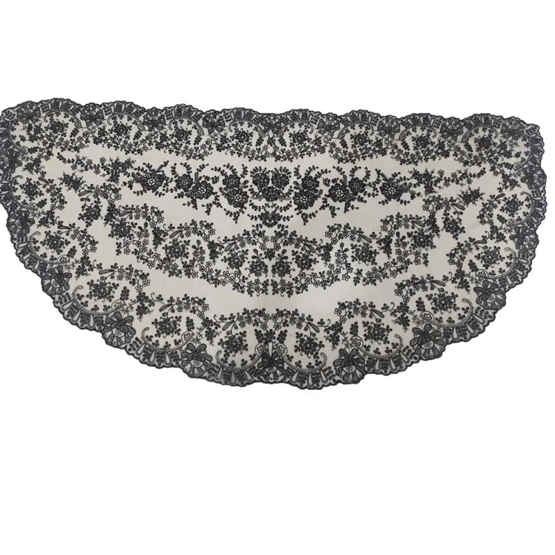 Large Size Half Moon Classic Spanish Style Lace Mantilla Catholic Church Spanish Lace Blanket