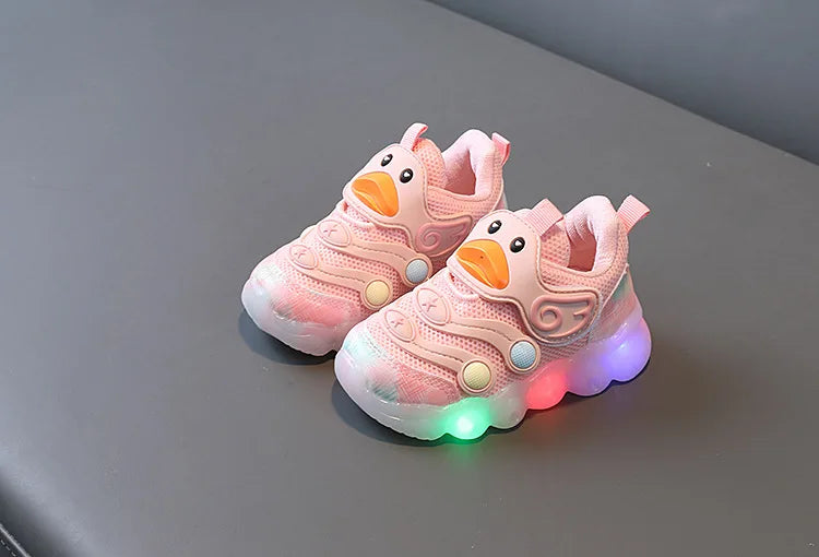 Baby Shoes with Lights on Women New Breathable Mesh Soft Soled Baby Walking Shoes Children Sports Luminescent Shoes Boy Newborn
