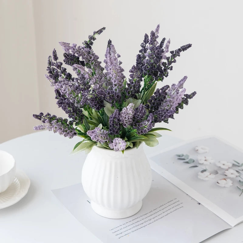 Artificial Lavender Foam Flower Family Room Vase Christmas Wedding Bouquet Garden Rose Arch Decoration Scrapbooking Accessories