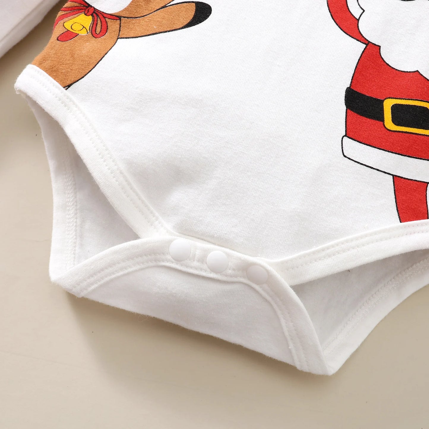 Children's Holiday Set Santa Claus Print Bodysuit+ Yarn skirt+Headband+Socks 4Pcs/Set 0-18 Months Baby Girl Christmas Set