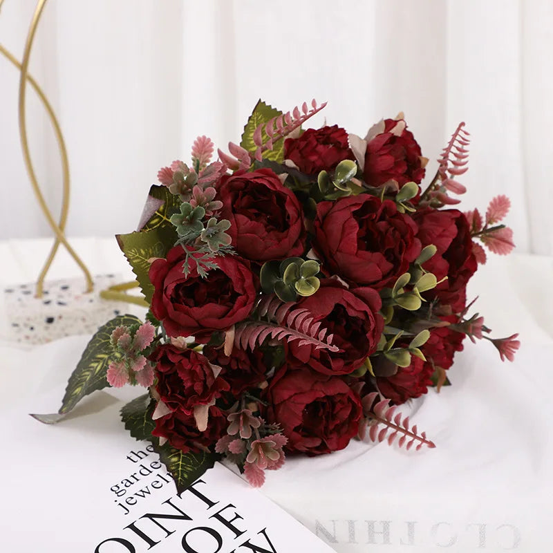 Simulation Rose Fake Wedding Arch Silk Flower Home Decoration Artificial Home Living Room Table Decoration Fake Flower