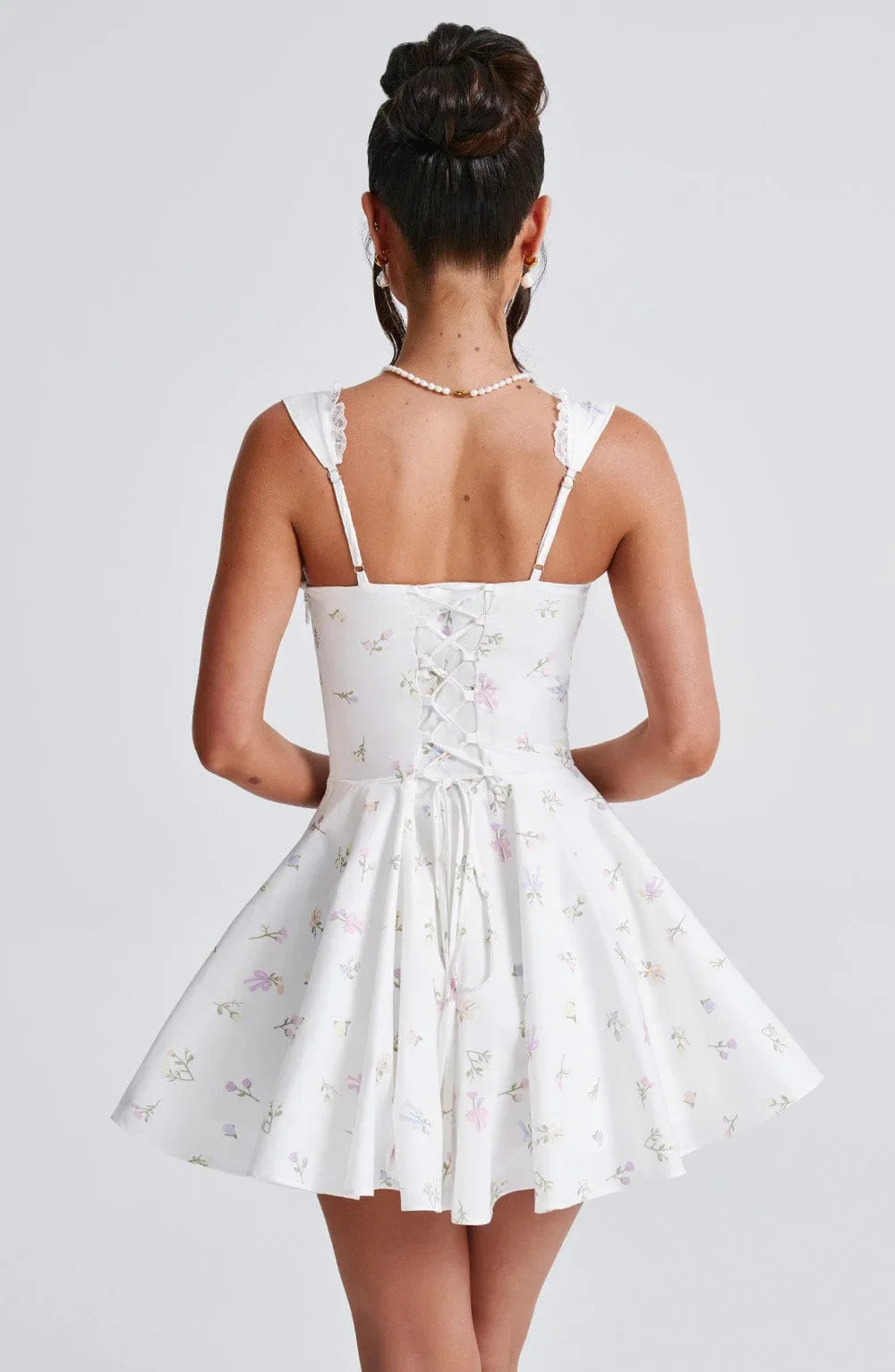Women's Hot Girl Sweetheart Neck Dress Sexy Lace Splicing A-Line Dress 2025 Spring Summer Female Sweet Girl Solid Color Dress