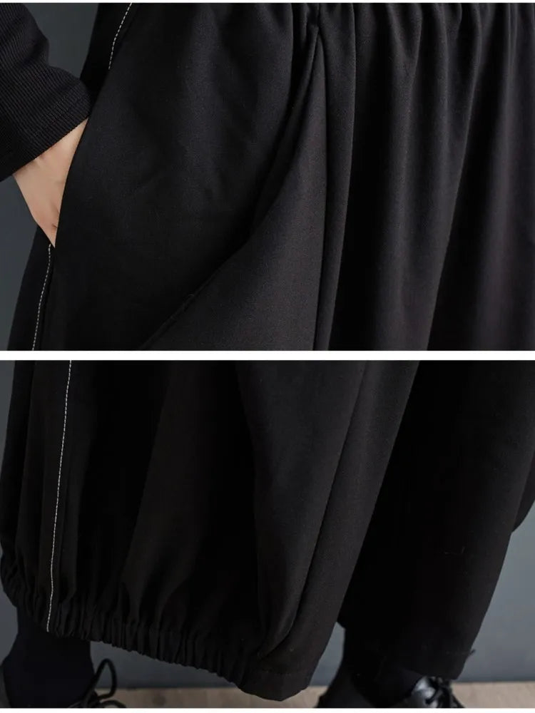 Oversized Autumn Winter New Wide Leg Pant Women Casual Loose Ladies Trousers Pleated Fashion High Waist Woman Lantern Pants 2023