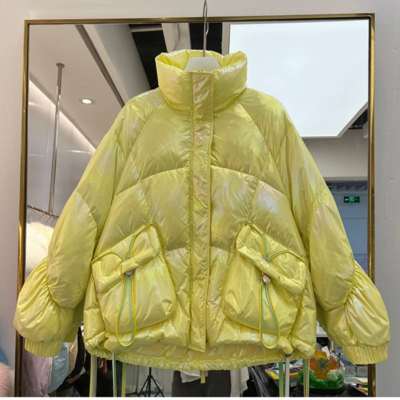 2025 Female Winter Waterproof Long Parkas Cotton Padded Jacket Women Hooded Thick Warm Snow Coat Fashion Oversized Outerwear